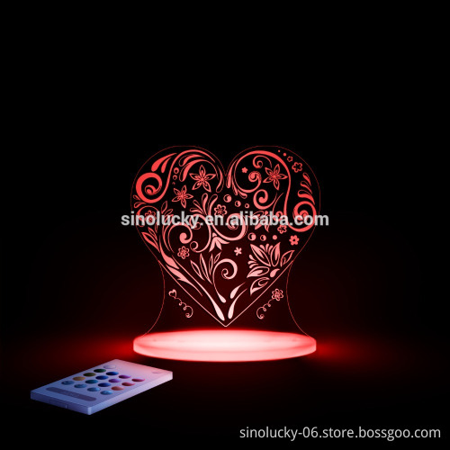 Frosted treatment loveheart laser star night light